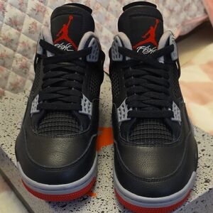 Jordan 4 Bred Reimagined Retro Size 8.5 MEN NEW Black Red Grey White